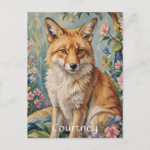 Floral Fox: A Fox Among Flowers Postcard