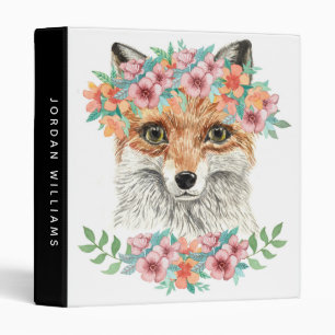 Floral Fox Add Your Name Binder