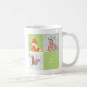 Floral Fox • Alphabet Monogram Cute Baby Shower Coffee Mug