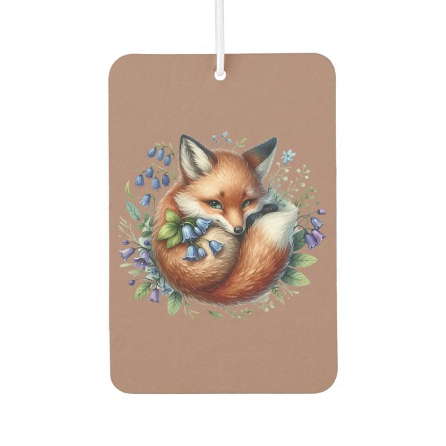 Floral Fox Botanical Woodland Art Air Freshener (Front)
