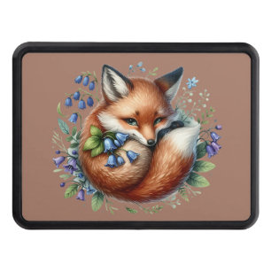Floral Fox Botanical Woodland Art Trailer Hitch Cover