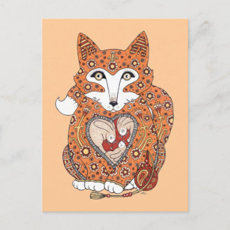Floral Fox Cub Postcard