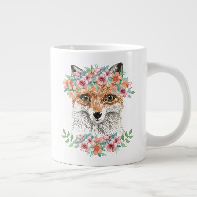 Floral Fox Large Coffee Mug (Right)