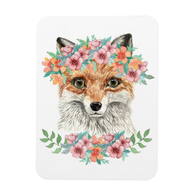 Floral Fox Magnet (Vertical)