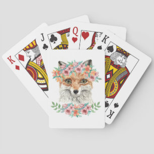 Floral Fox Playing Cards