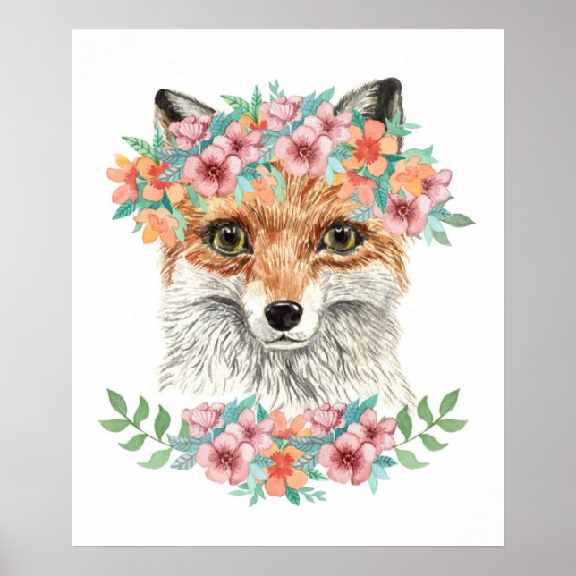 Floral Fox Poster (Front)