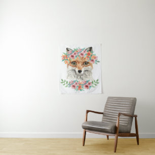 Floral Fox Tapestry