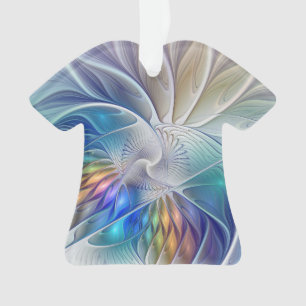 Floral Fractal Art, Colourful Abstract Flower Ornament