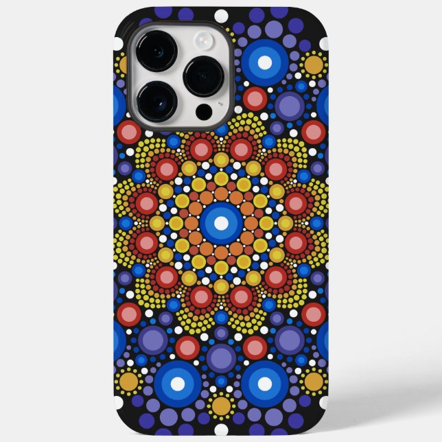 Floral Fractal Art Dotted Retro Mandala Case-Mate iPhone Case (Back)