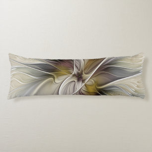 Floral Fractal, Fantasy Flower with Earth Colours Body Pillow