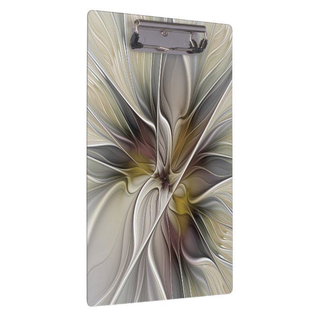 Floral Fractal, Fantasy Flower with Earth Colours Clipboard (Right)