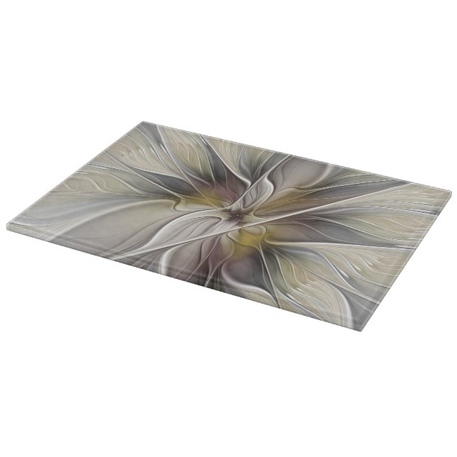 Floral Fractal, Fantasy Flower with Earth Colours Cutting Board (Corner)