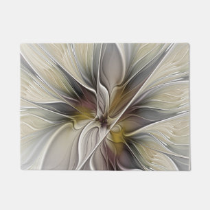 Floral Fractal, Fantasy Flower with Earth Colours Doormat