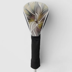 Floral Fractal, Fantasy Flower with Earth Colours Golf Head Cover
