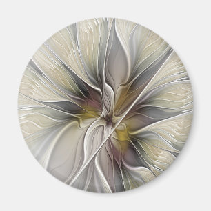 Floral Fractal, Fantasy Flower with Earth Colours Magnet