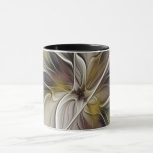 Floral Fractal, Fantasy Flower with Earth Colours Mug