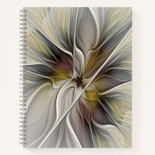 Floral Fractal, Fantasy Flower with Earth Colours Notebook