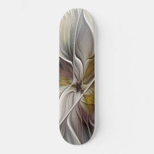 Floral Fractal, Fantasy Flower with Earth Colours Skateboard