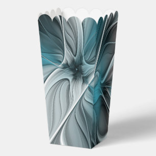 Floral Fractal Modern Abstract Flower Blue Grey Favor Box