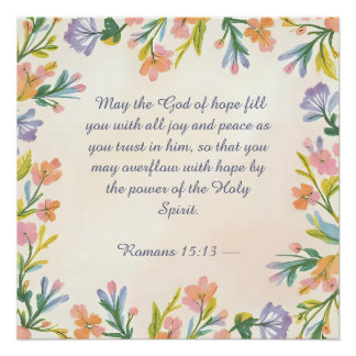 Floral Frame Bible Verse Memory Anchor  Poster
