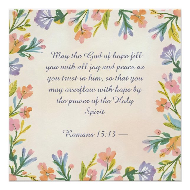 Floral Frame Bible Verse Memory Anchor  Poster (Front)