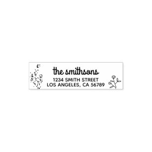 Floral Frame Botanical Signature mini Self-inking Stamp