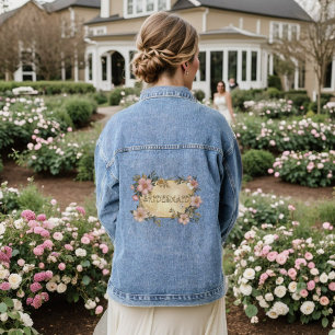 Floral Frame Bridesmaid Denim Jacket