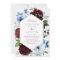 floral frame burgundy & dusty blue wedding
