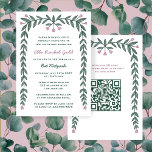 Floral Frame Custom QR Code Bat Mitzvah Girl Invitation<br><div class="desc">Perfect card to announce a bat mitzvah, bar mitzvah or other Jewish celebration! Hand drawn art for you on the front and back side! FULLY CUSTOMIZABLE! Click on “Personalize” above to edit the text and add your link to the QR code. Click "edit using design tool" to adjust the fonts,...</div>