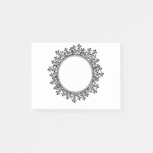 Floral Frame Customizable Name Monogram Post-it Notes