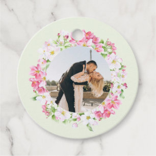 Floral Frame Favourite Photo with Personalized Tex Favour Tags