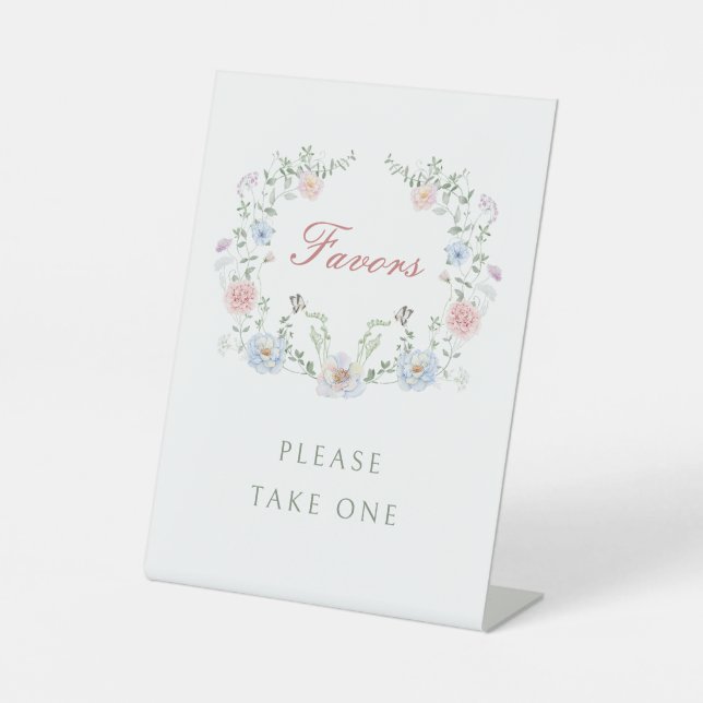 Floral Frame Favours Pedestal Sign (Front)