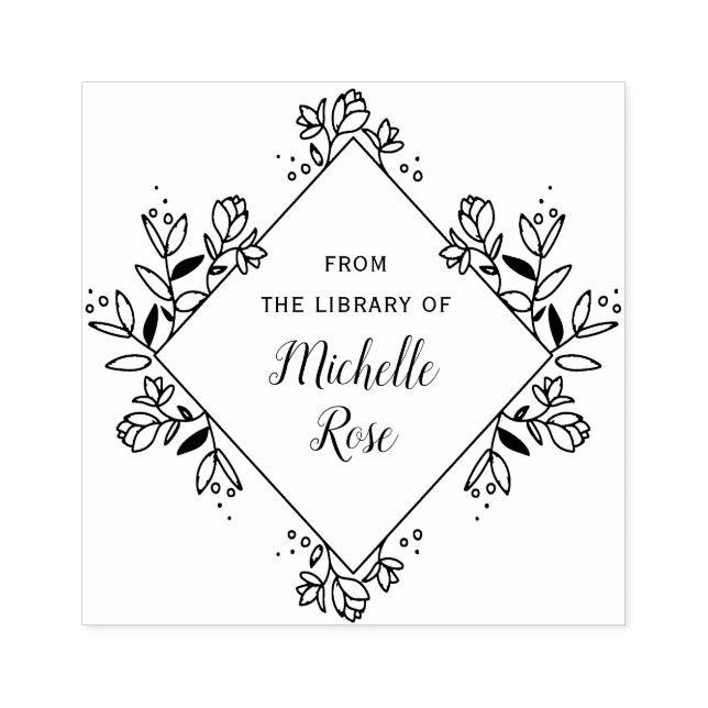 floral frame from the library of book stamp (Imprint)