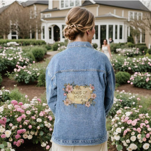 Floral Frame Maid of Honour Denim Jacket