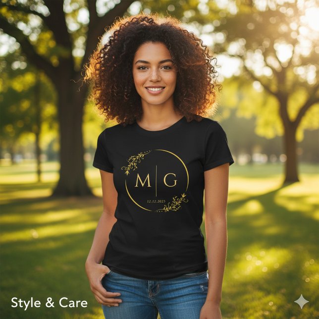 Floral Frame Monogram Date Custom Tri-Blend Shirt (Floral Frame Monogram Date Custom Tri-Blend Shirt)
