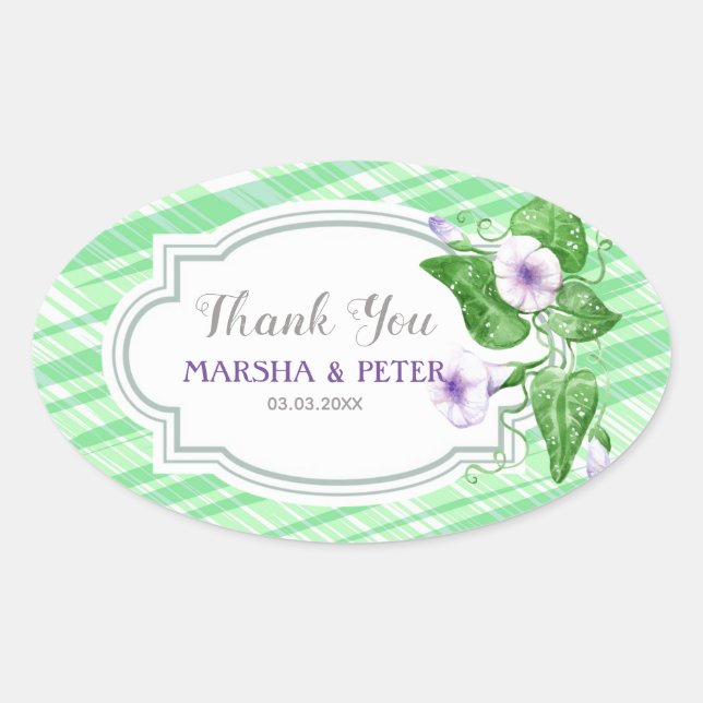 Floral Frame Oval Sticker (Front)