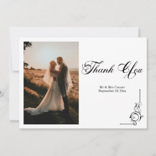 Floral Frame Photo Thank You Card
