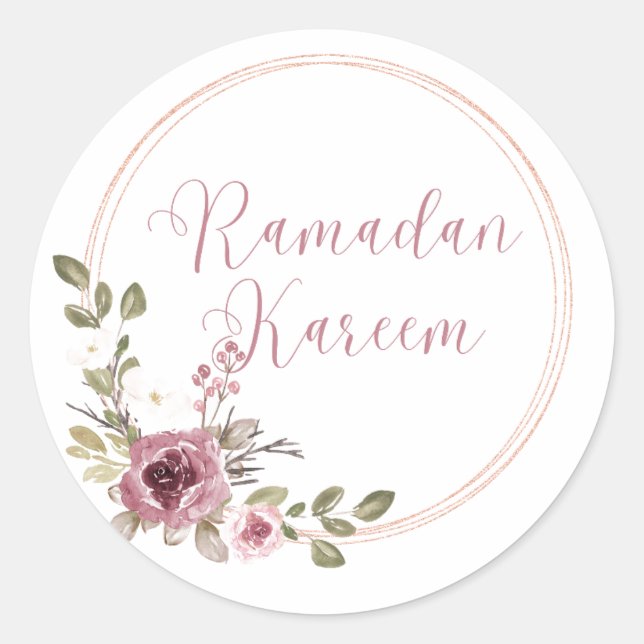Floral Frame Ramadan Kareem Ramadan Stickers (Front)