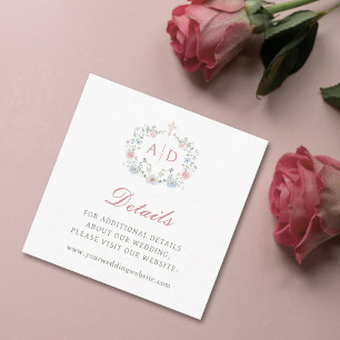Floral Frame Religious Wedding Details Website Enclosure Card