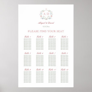 Floral Frame Religious Wedding Seating Chart