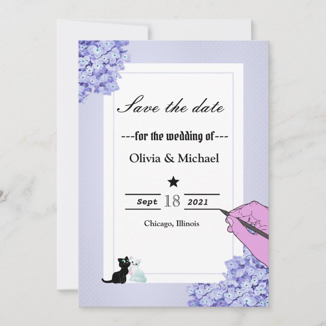 Floral frame save the date (Front)