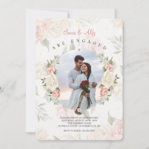 Floral Frame Watercolor Photo Invitation