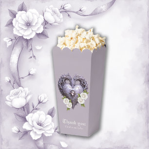 Floral frame with a heart and white roses favor box