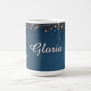 Floral Frame With Custom Name Coffee Mug