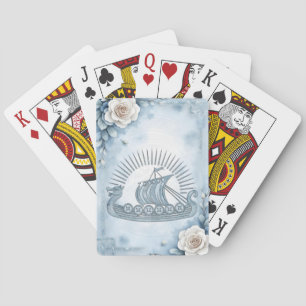 Floral Frame with Roses and Celtic Design. Playing Cards