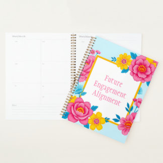 Floral Frame with Vibrant Flowers Planner