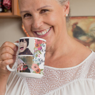 Floral Frame - World's Best Grandma Photo Collage Coffee Mug