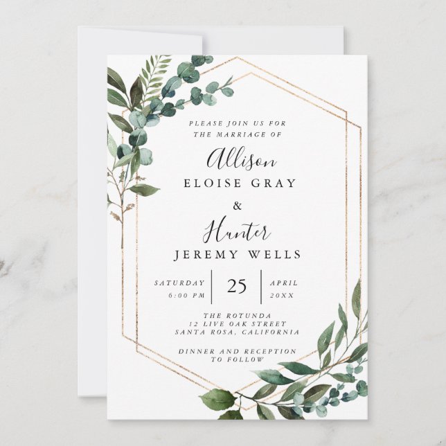 Floral Framed Invitation (Front)