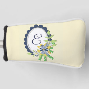 Floral Framed Monogrammed Putter Cover