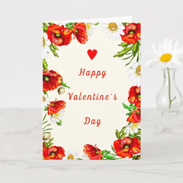 Floral Framed Valentine's Day Card (Small Plant)